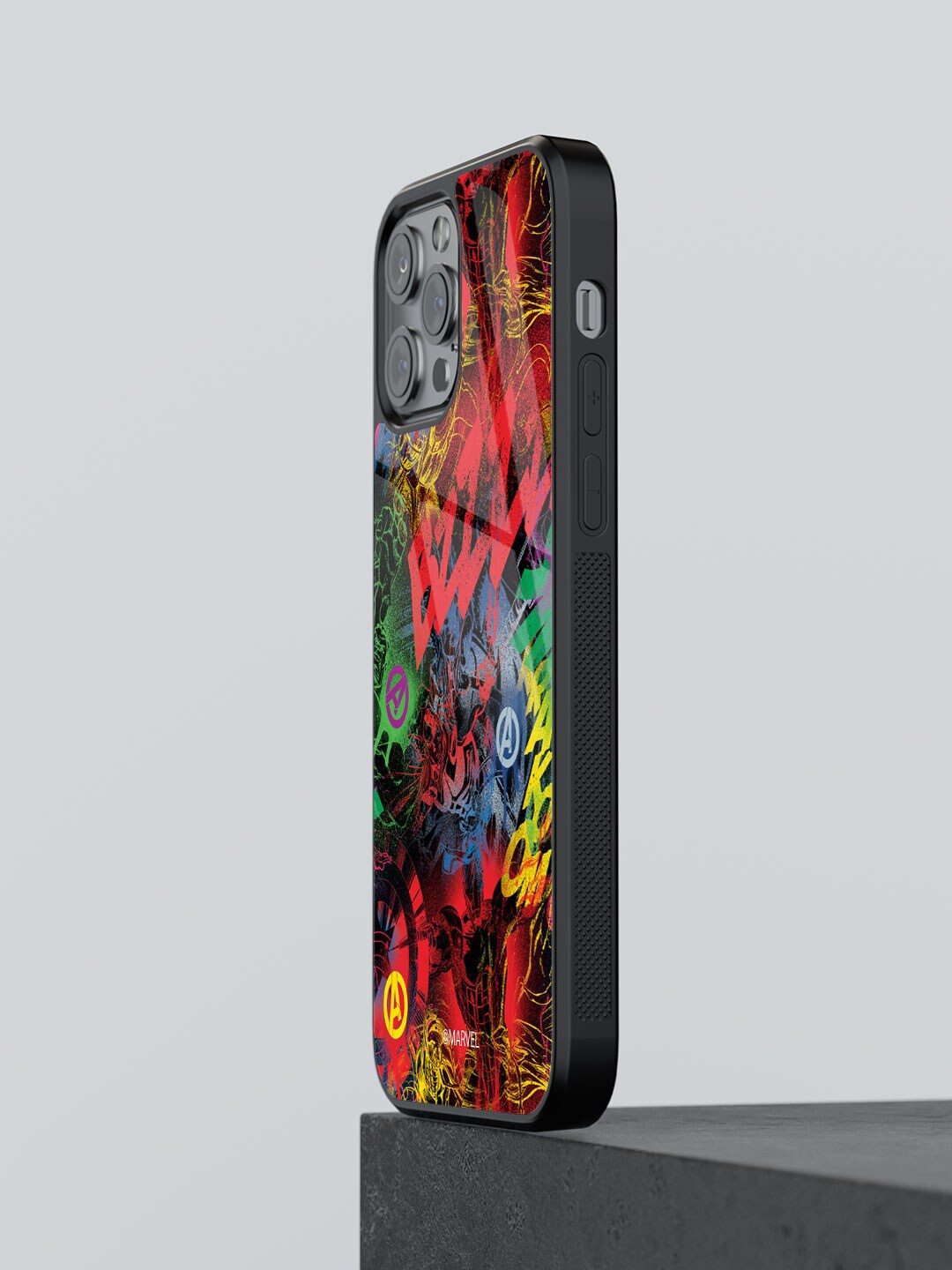 

macmerise Avenger Pattern Printed iPhone 12 Pro Max Mobile Back Case, Red