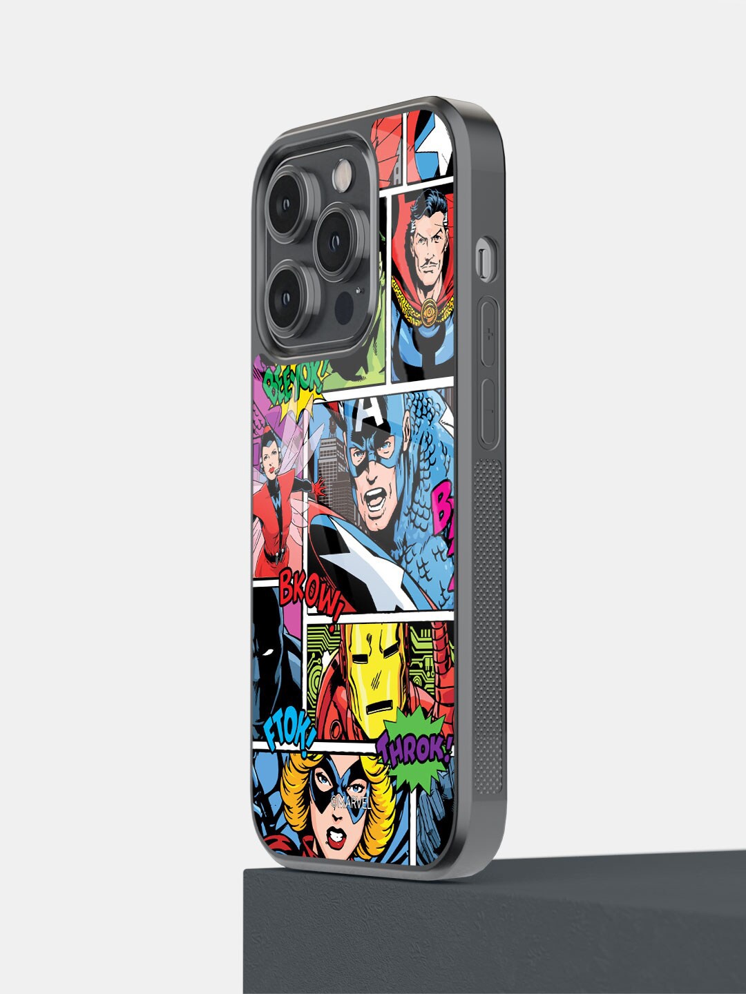 

macmerise Comic Marvel Printed iPhone 14 Pro Mobile Back case, Blue