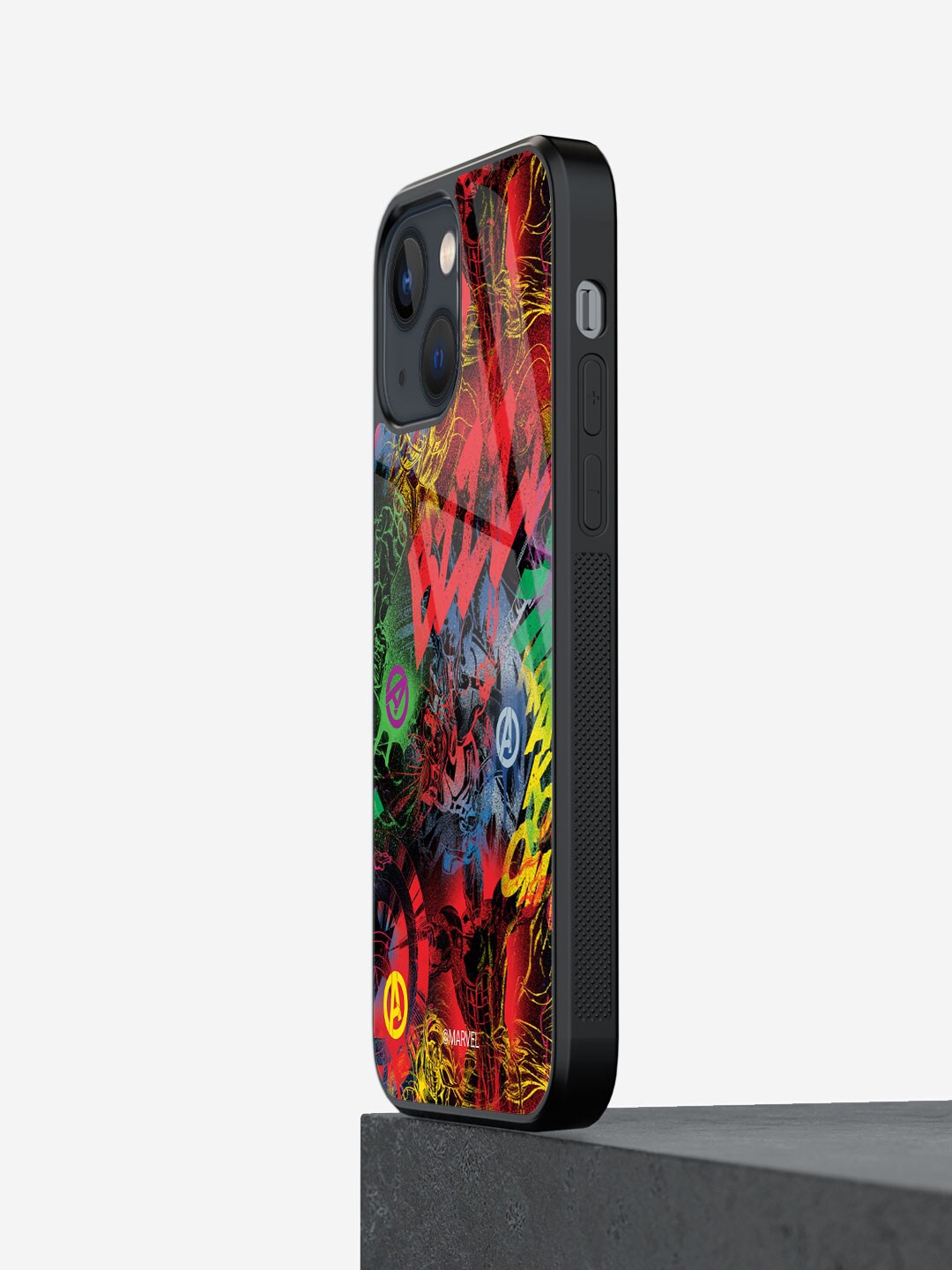 

macmerise Avenger Design iPhone 13 Mini Glass Phone Back Case, Red