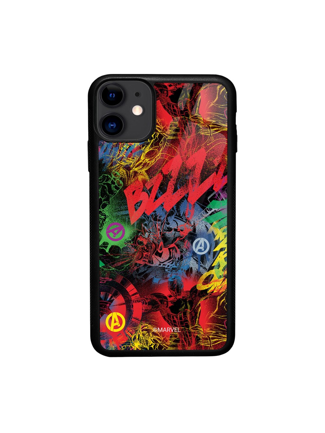 

macmerise Avenger Pattern iPhone 11 Glass Back Case, Red