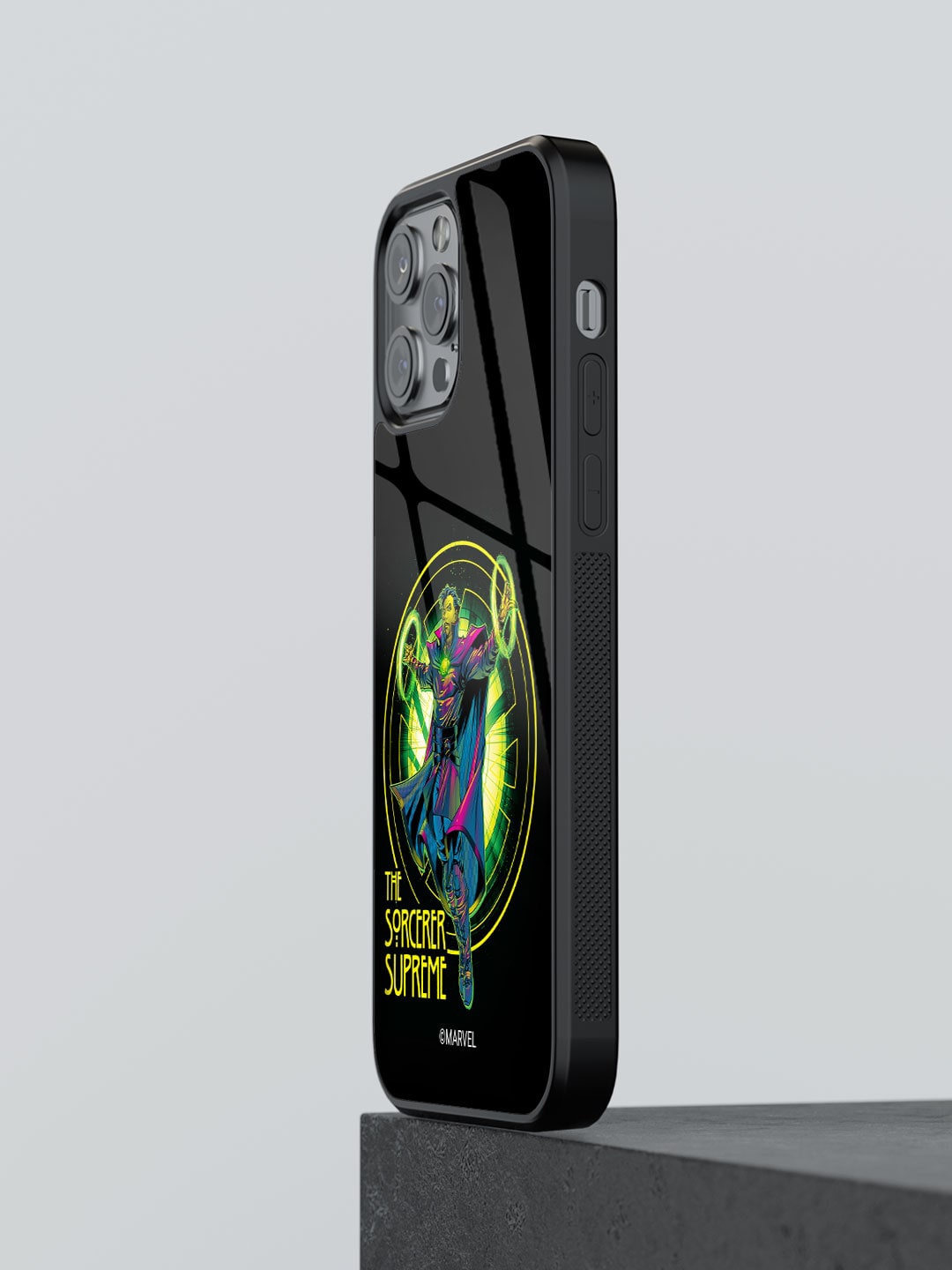 

macmerise The Sorcerer Supreme Design iPhone 13 Pro Glass Back Case, Black
