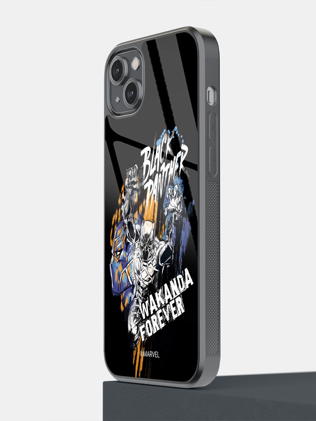 

macmerise Black Panther Sketch Design iPhone 14 Plus Glass Phone Back Case