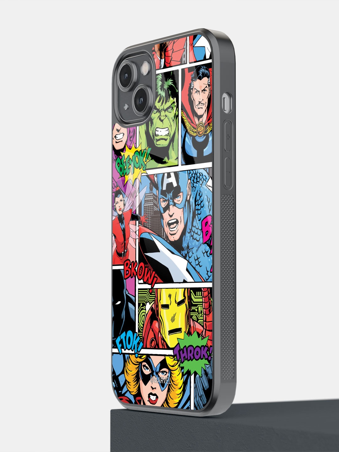 

macmerise Comic Marvel Design iPhone 14 Plus Glass Back Case, Green