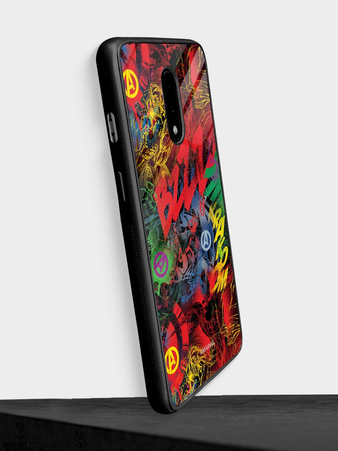 

macmerise Avenger Pattern Printed OnePlus 7 Mobile Back Case, Red