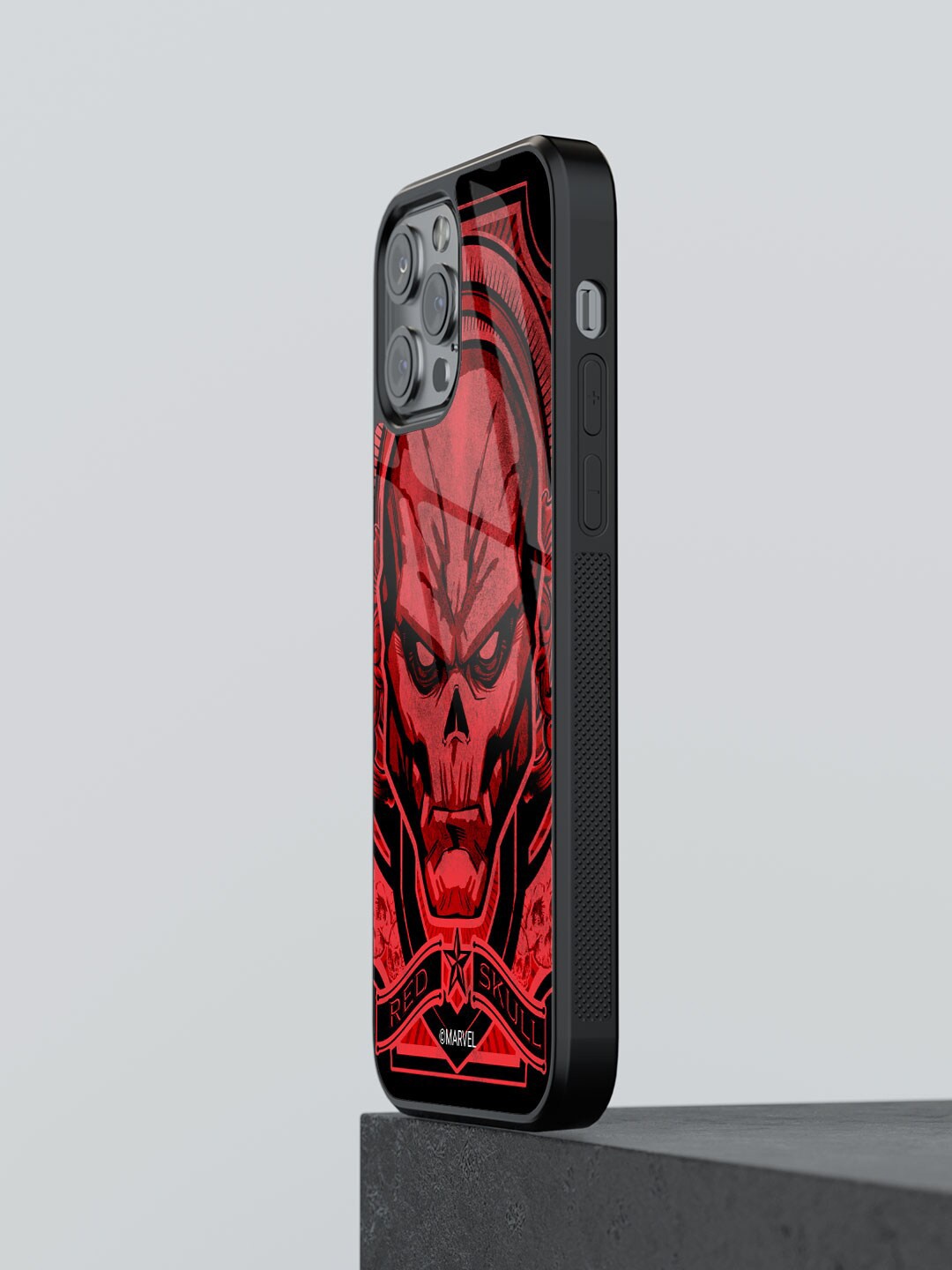 

macmerise Skull Printed iPhone 12 Pro Max Mobile Back Case, Red