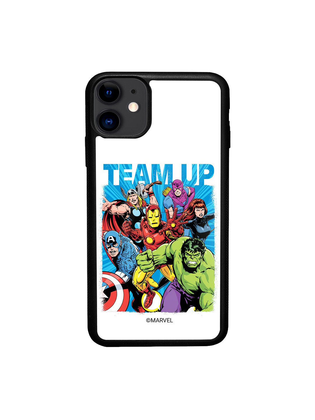 

macmerise Team Up Design iPhone 11 Glass Back Case, White