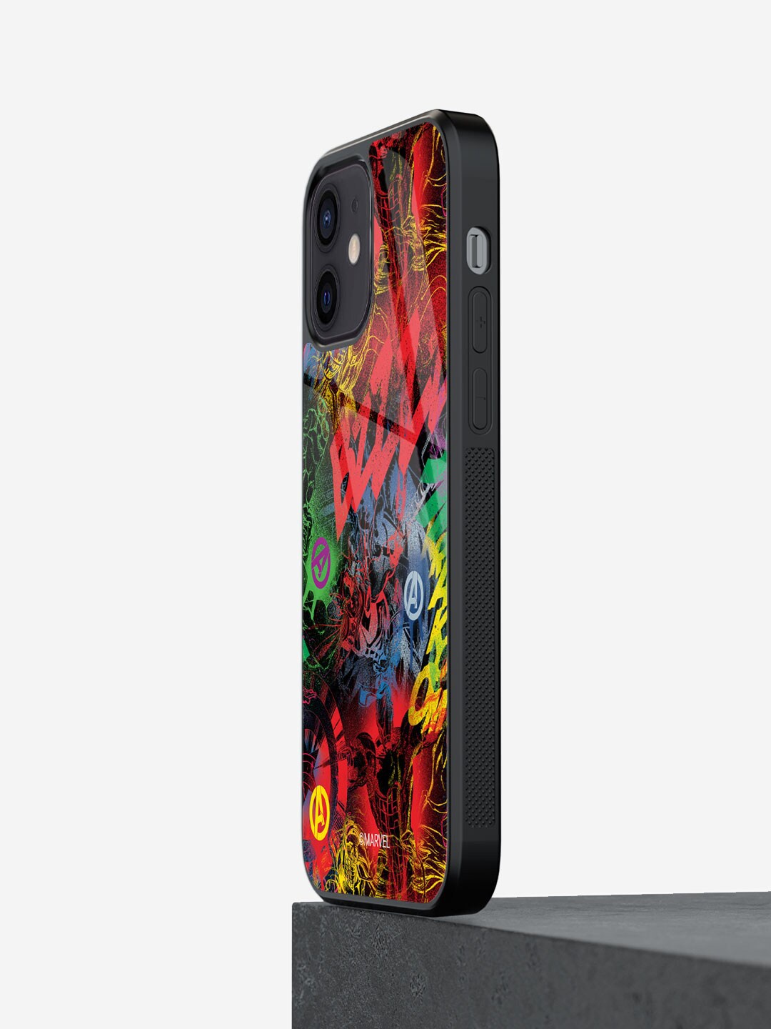 

macmerise Avenger Pattern Printed iPhone 12 Mini Mobile Back Case, Red
