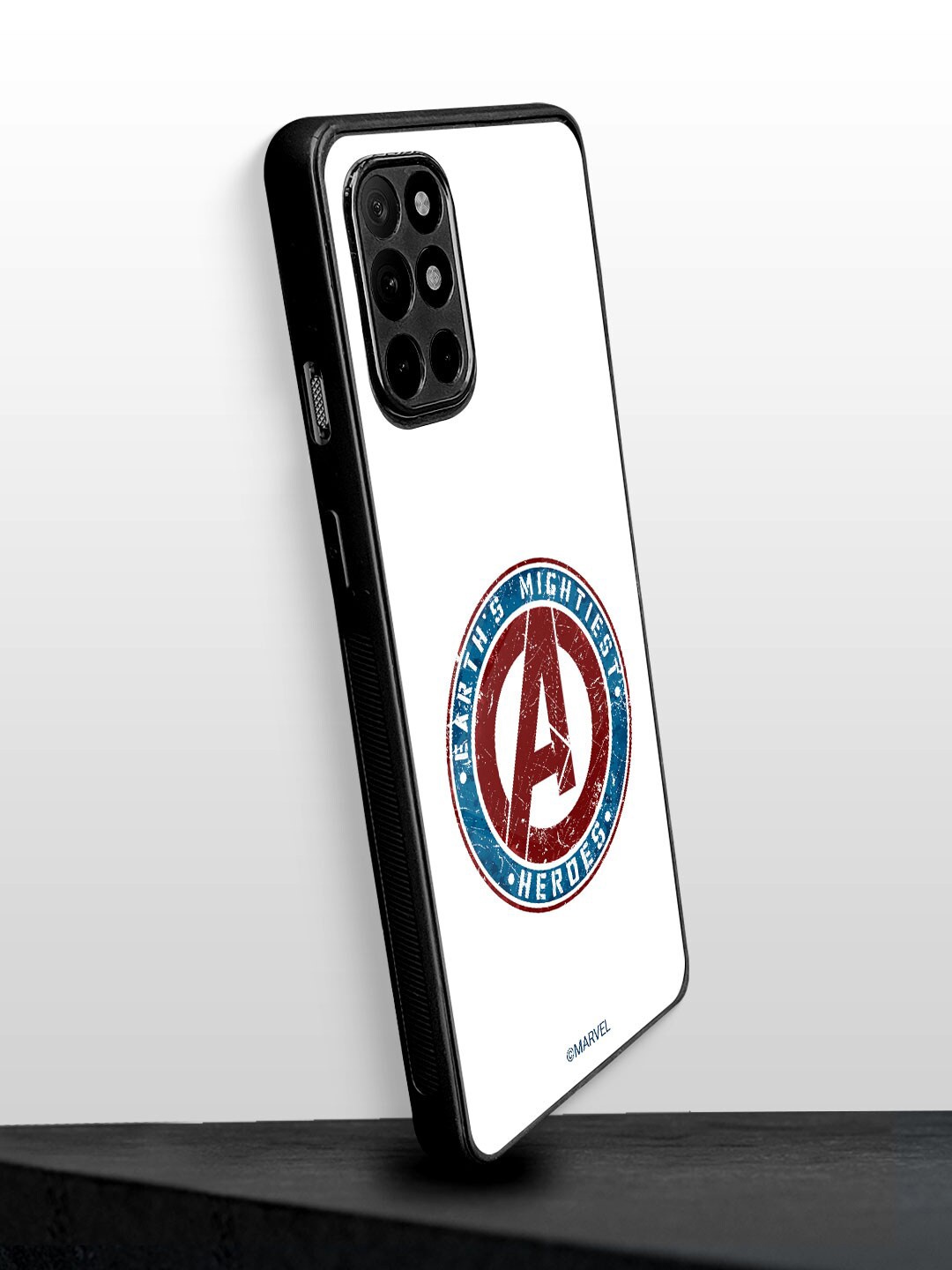 

macmerise Earth's Mightiest Badge Design Printed OnePlus 8T Mobile Back Case, White