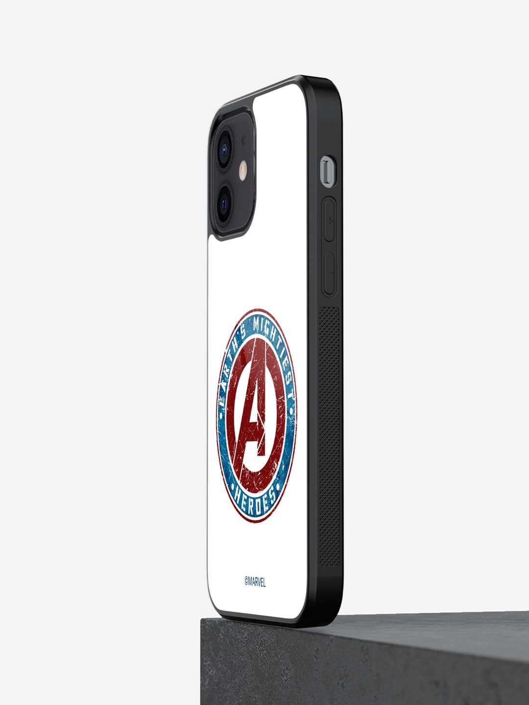 

macmerise Earth's Mightiest Badge Design Printed iPhone 12 Mobile Back Case, White