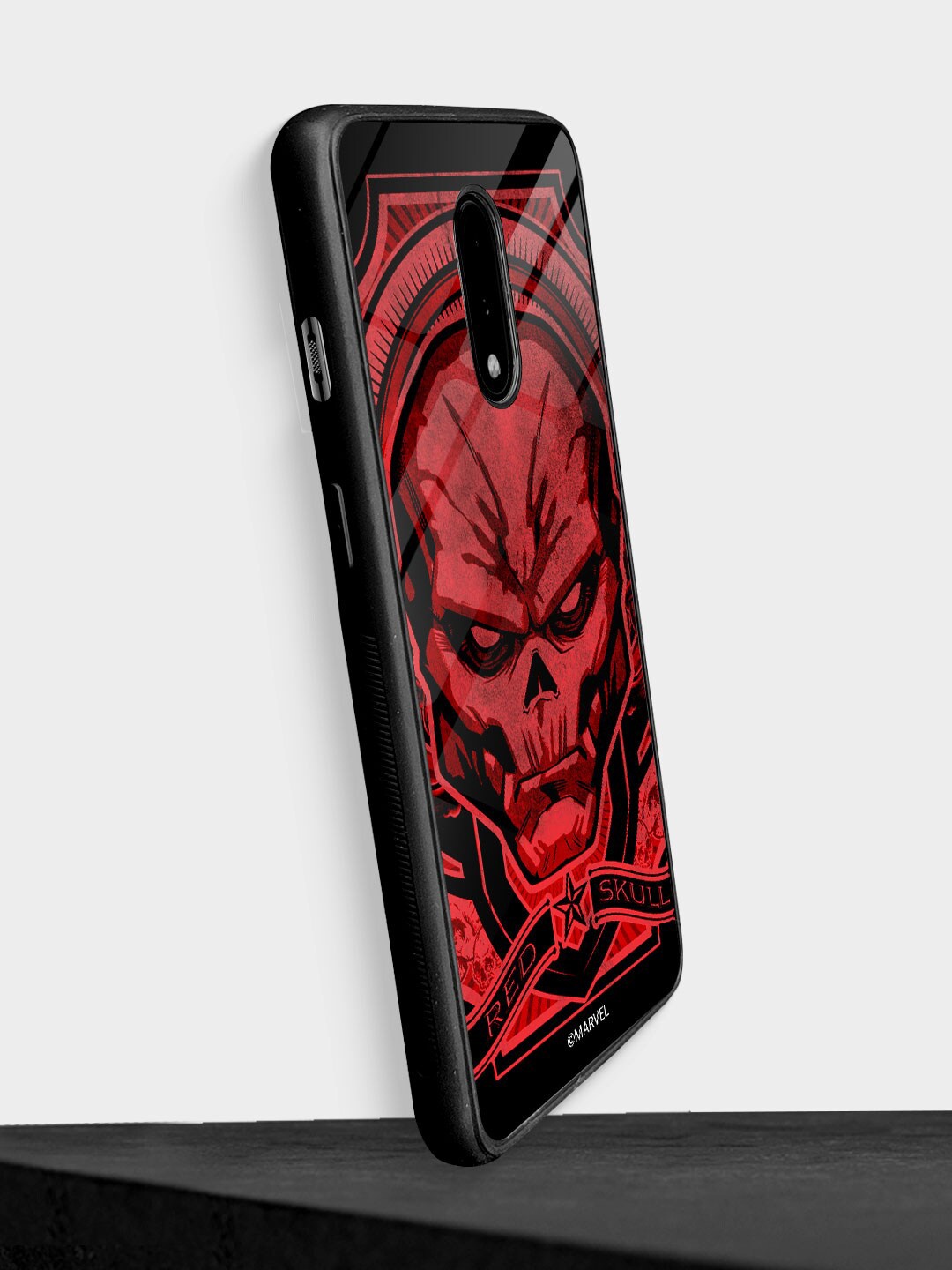 

macmerise Skull Design Printed OnePlus 7 Mobile Back Case, Red