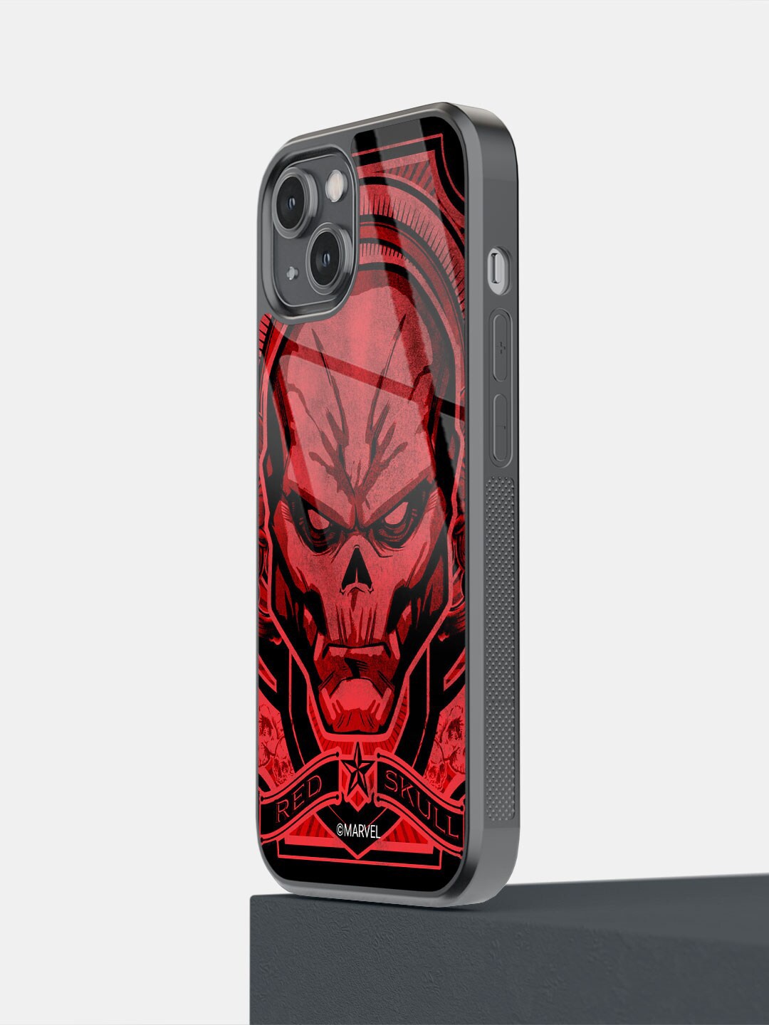 

macmerise Skull Design Printed iPhone 14 Mobile Back Case, Red