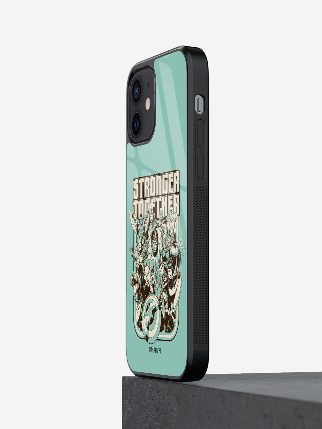

macmerise Stronger Together Sketch Design Printed iPhone 12 Glass Back Case, Green