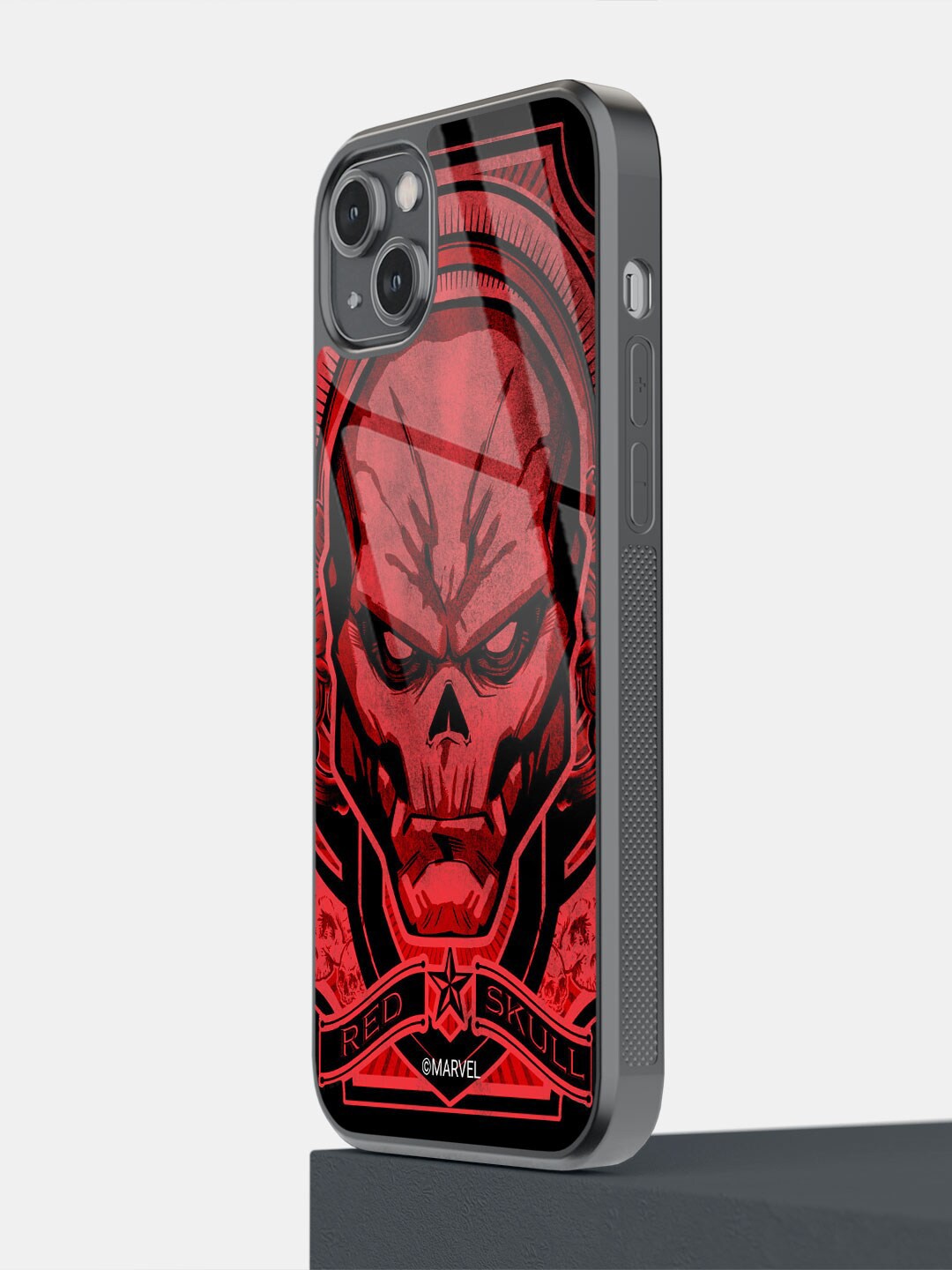 

macmerise Skull Design iPhone 14 Plus Glass Back Case, Red
