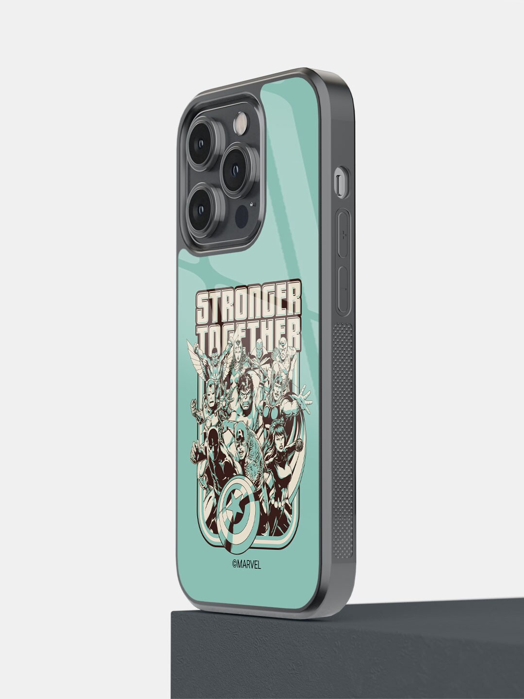 

macmerise Stronger Together Sketch Design iPhone 14 Pro Glass Back Case, Green