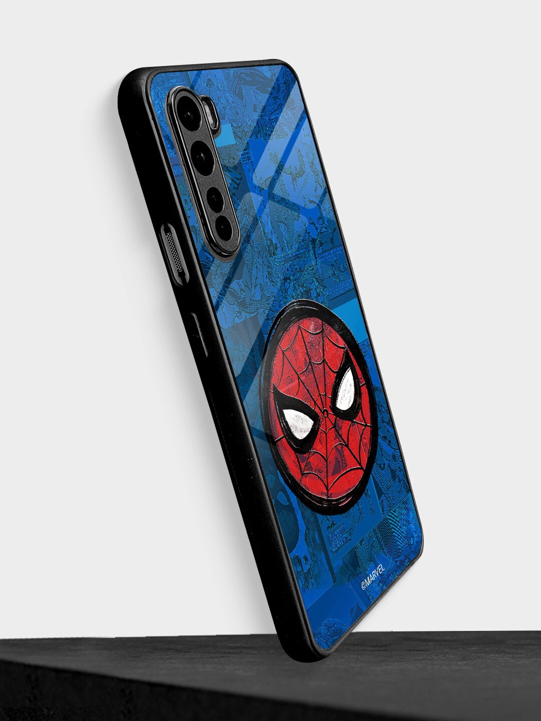 

macmerise Spidey Tingling Eyes Design OnePlus Nord Glass Phone Back Case, Blue