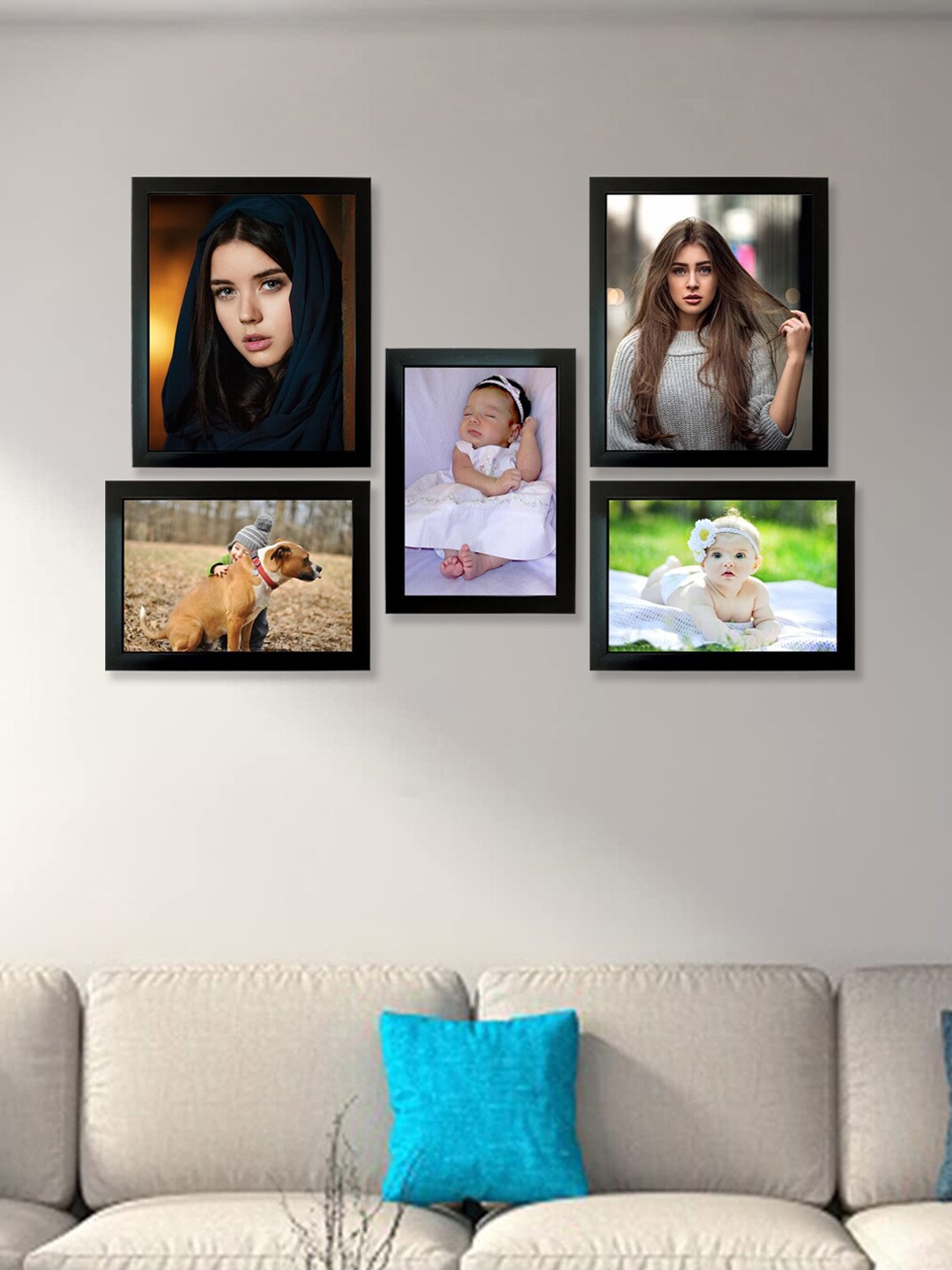 

Kuber Industries Black 5-Pieces Collage Picture Wooden Photo Frames