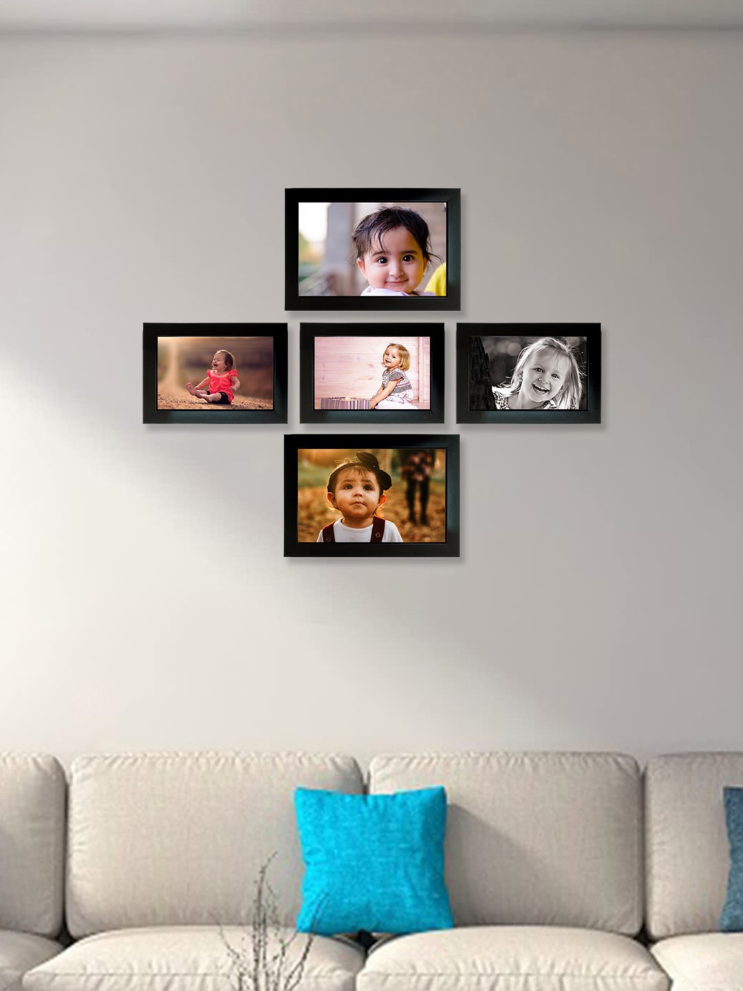 

Kuber Industries Black 5 Pieces Wooden Wall Photo Frames