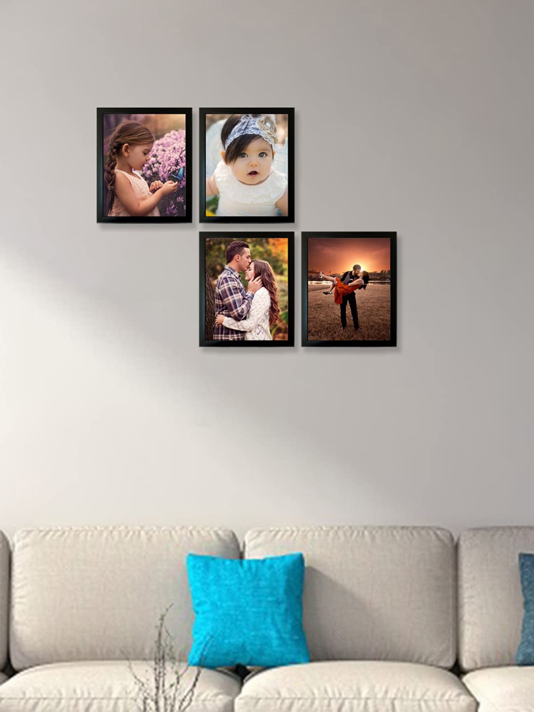 

Kuber Industries Black 4 Pieces Wooden Photo Frames