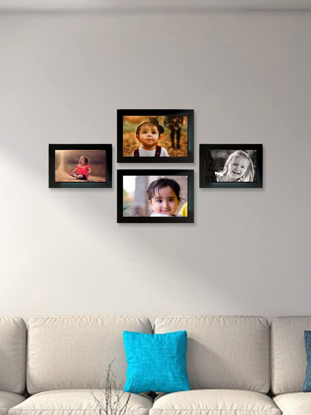 

Kuber Industries 4 Pcs Black Collage Pictures Wooden Photo Frames