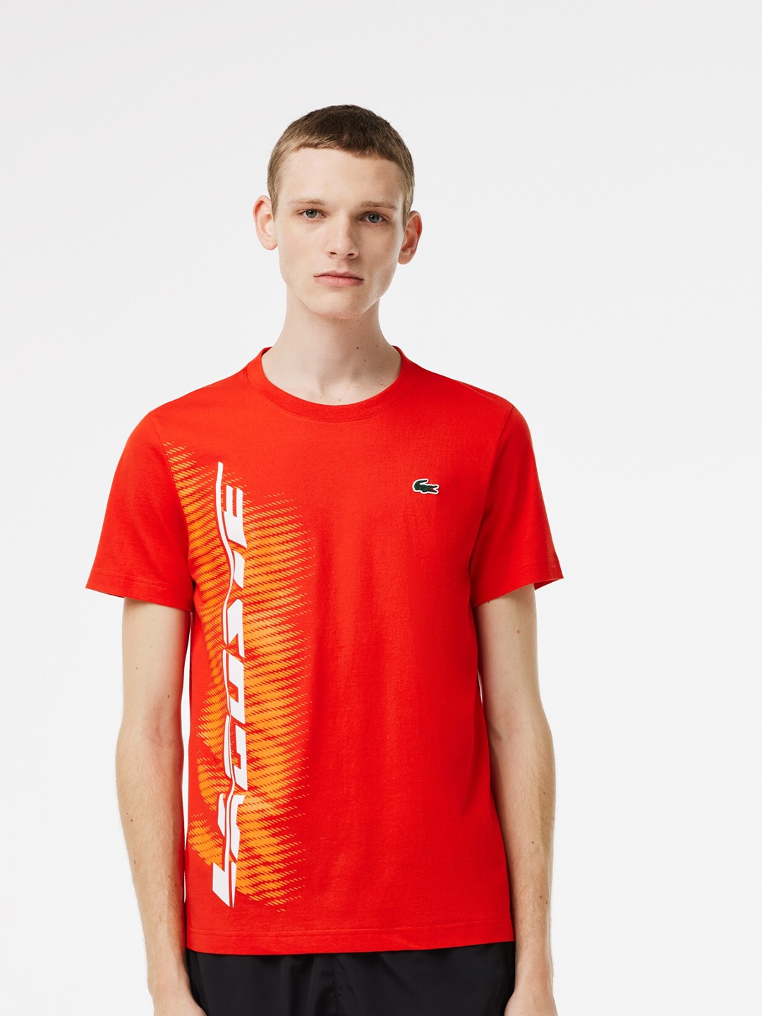 

Lacoste Typography Printed Ultra Dry T-shirt, Orange