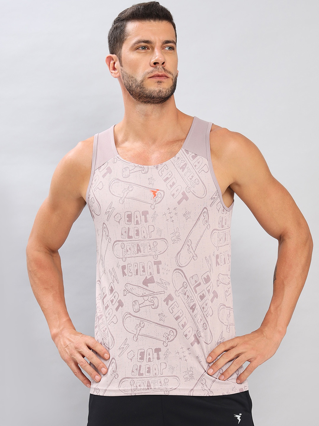 

Technosport Printed Rapid Dry Gym Innerwear Vest, Mauve