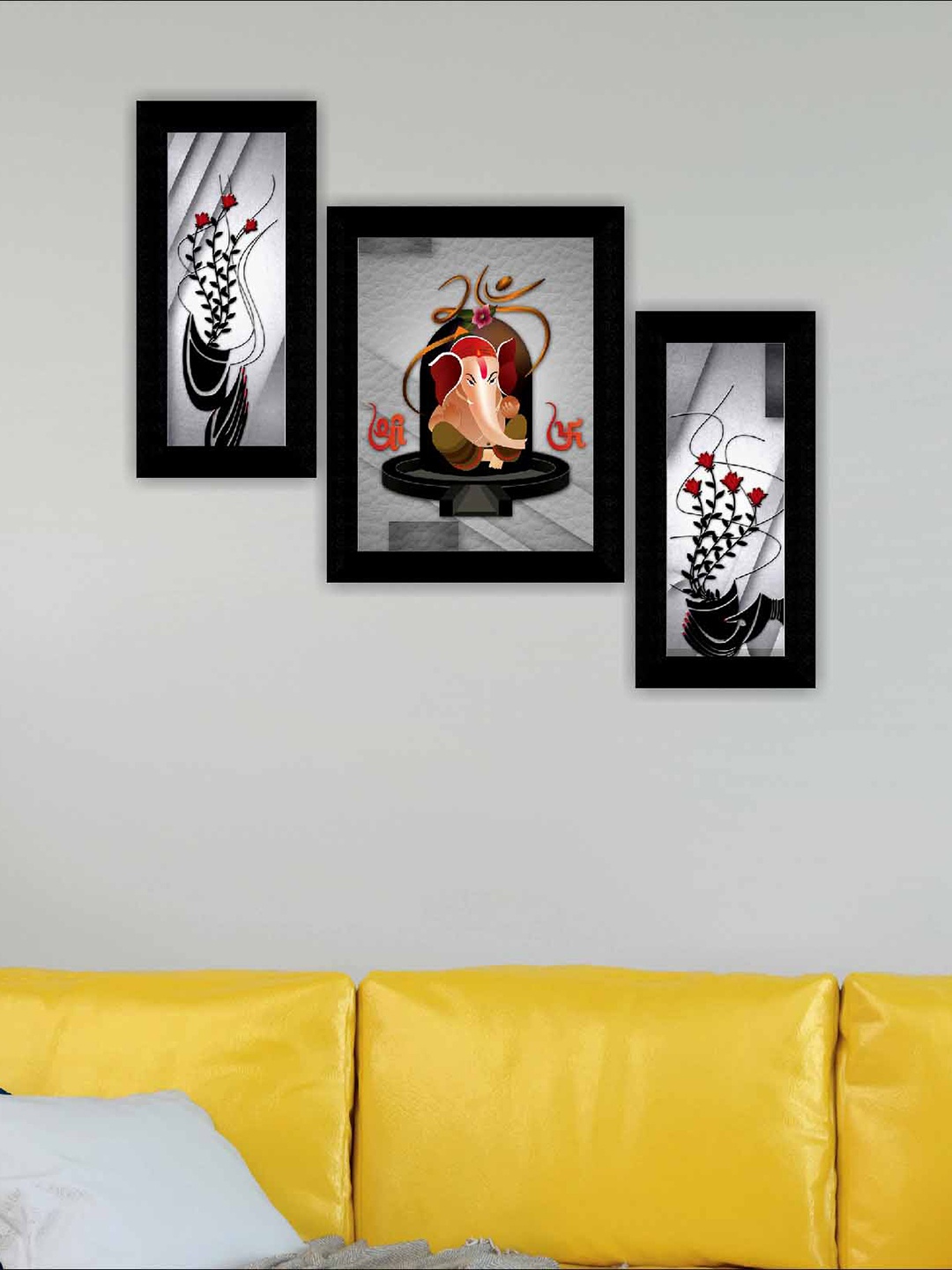 

SAF Black 3 Pieces Painted Framed Wall Arts