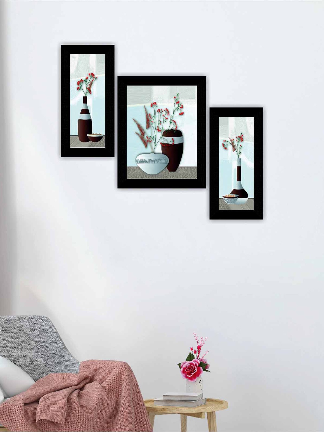 

SAF Blue & Brown 3 Pieces Modern Wall Paintings