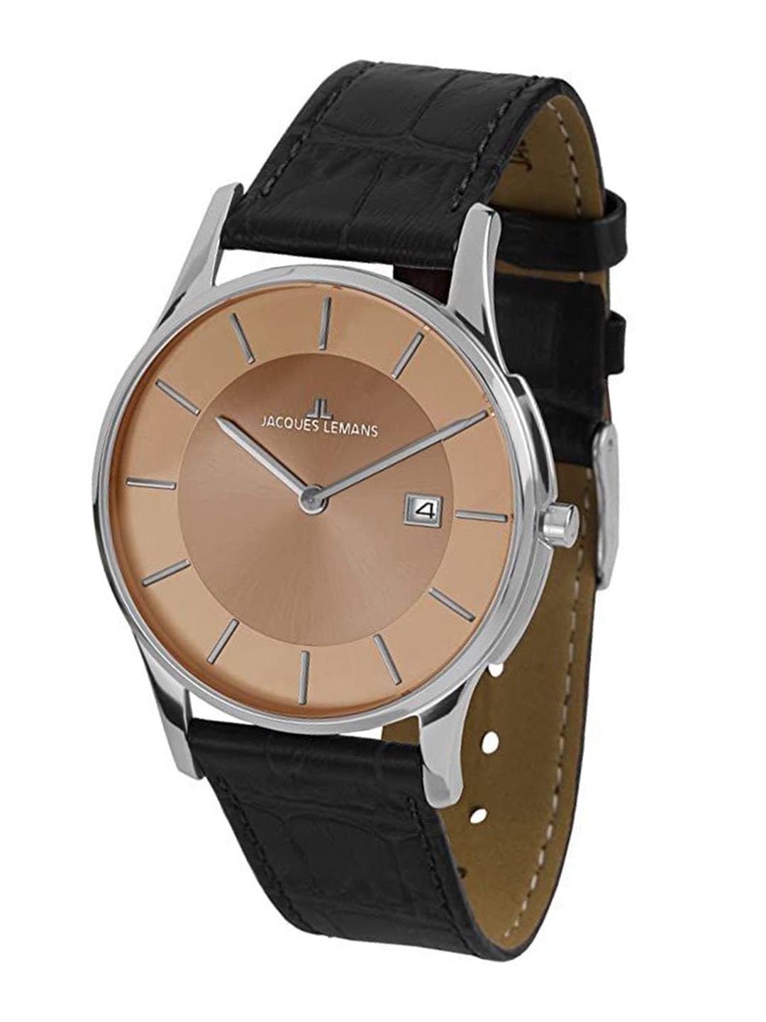 

Jacques Lemans Men Round Dial & Leather Straps Analogue Watch 1-1777J, Pink