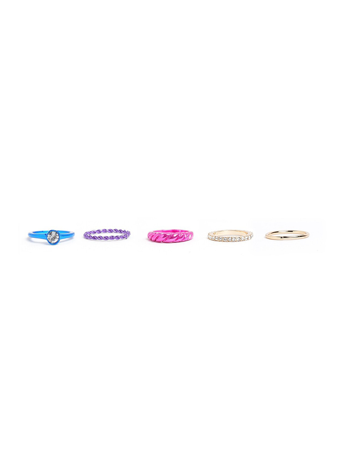 

ALDO Set Of 5 Adjustable Ring, Blue