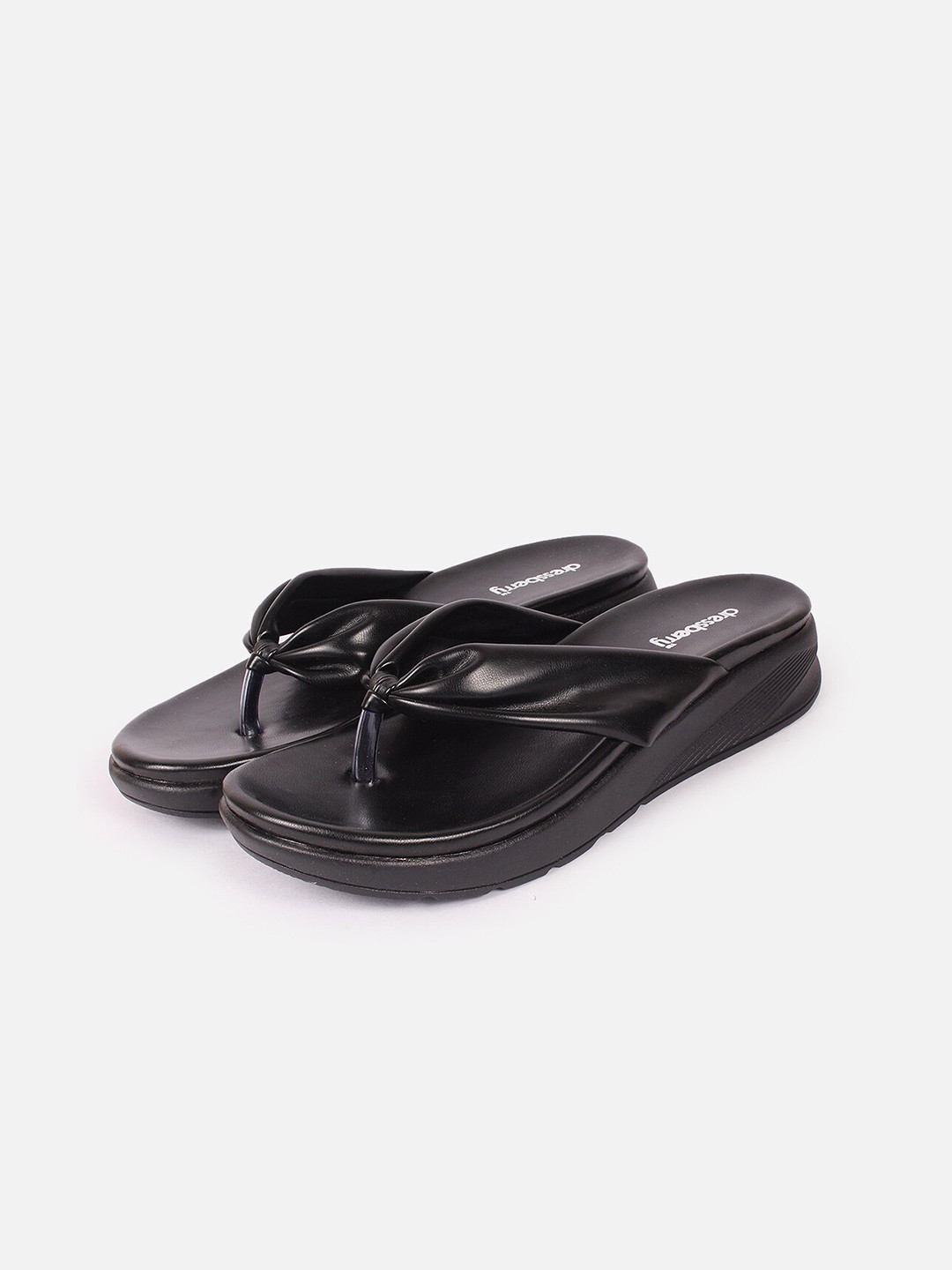 

DressBerry Women Open Toe Flats, Black