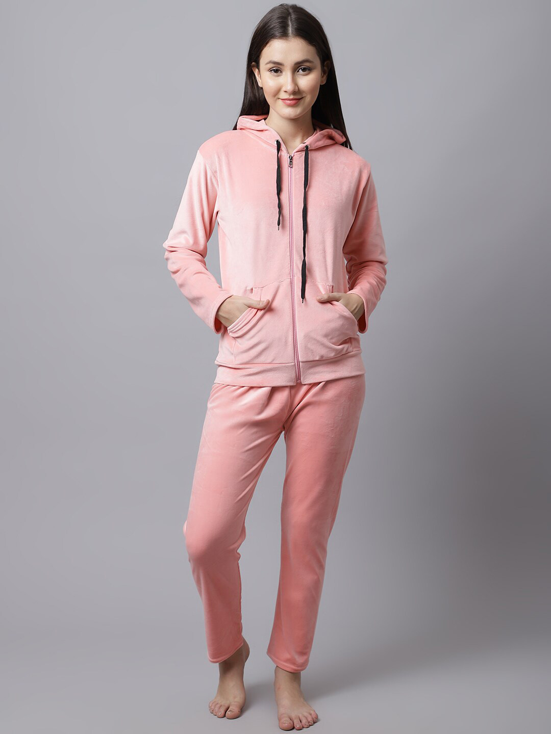 

TAG 7 Hooded Neck Night Suit, Pink
