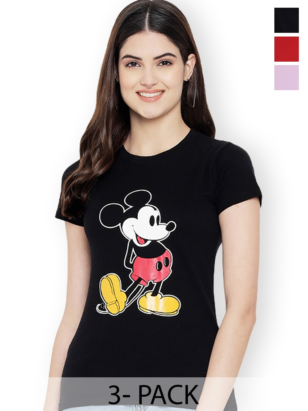 

Fabflee Women Multicoloured 3 Printed T-shirt, Multi