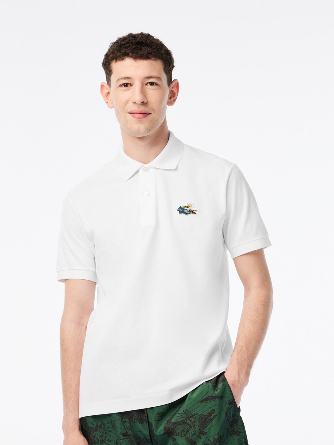 

Lacoste Netflix Shadow And Bone Polo Collar Pure Cotton T-shirt, White