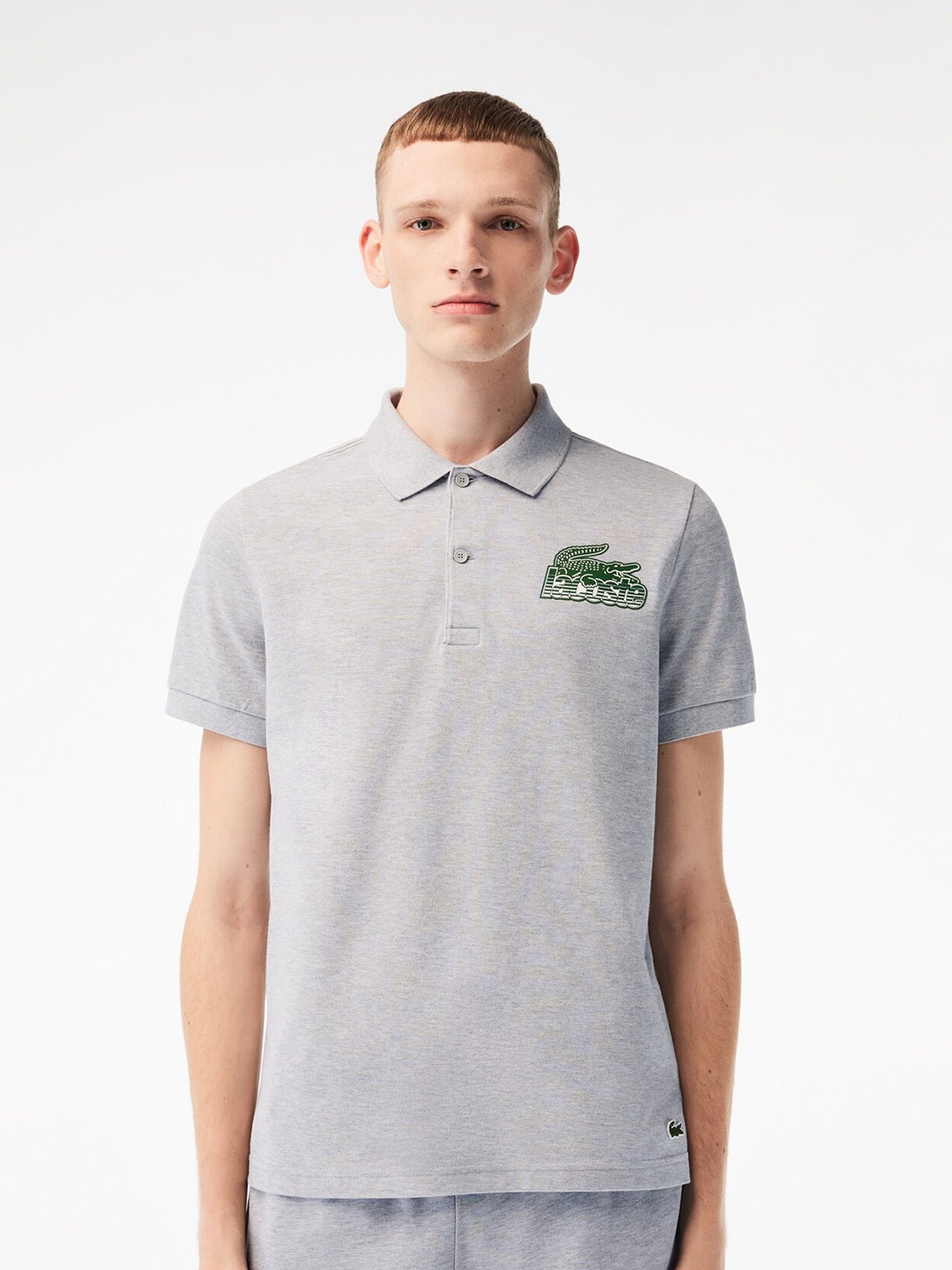 

Lacoste Polo Collar Pure Cotton Casual T-shirt, Grey