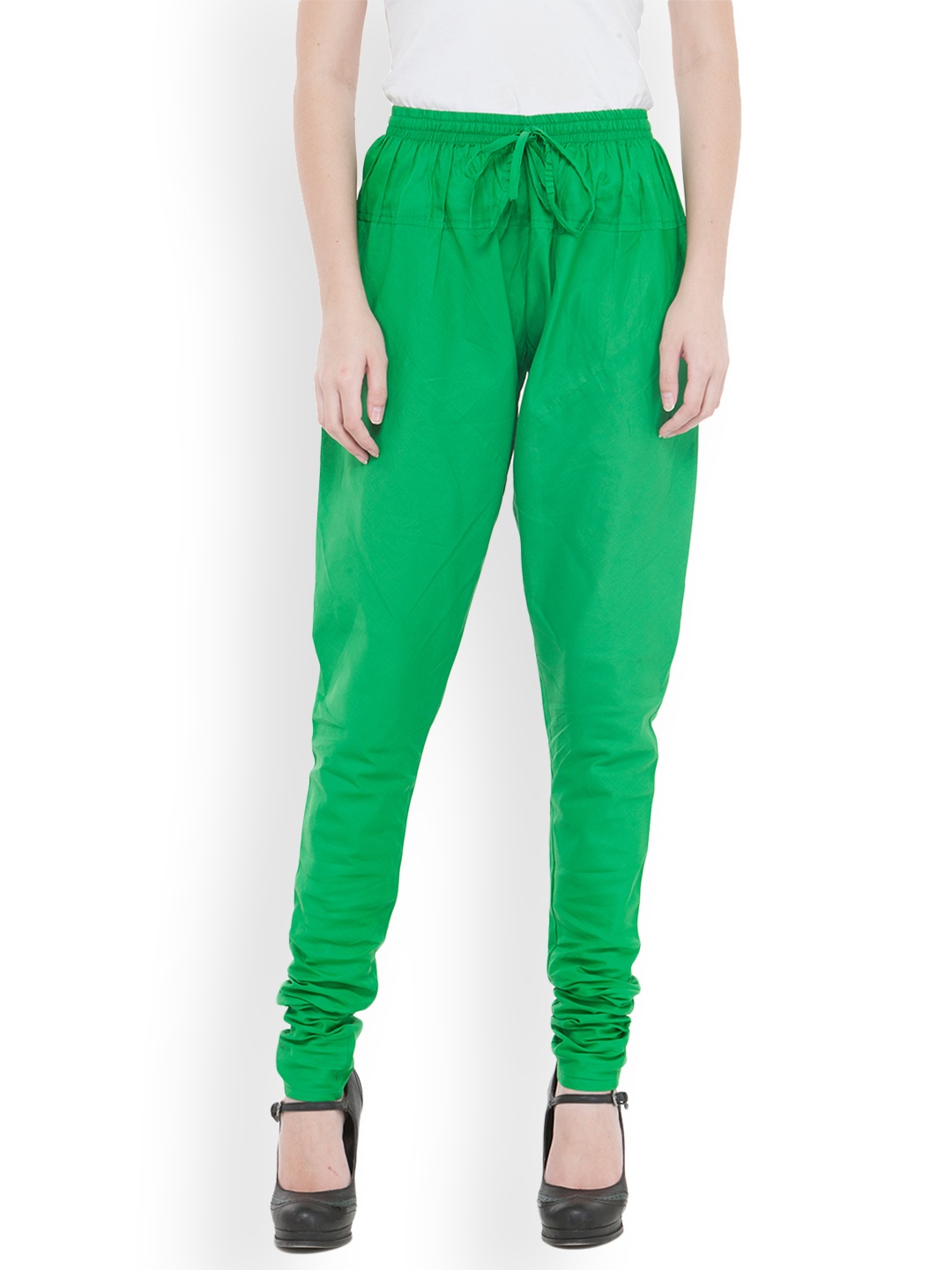 

Bitterlime Women Cotton Green Churidar