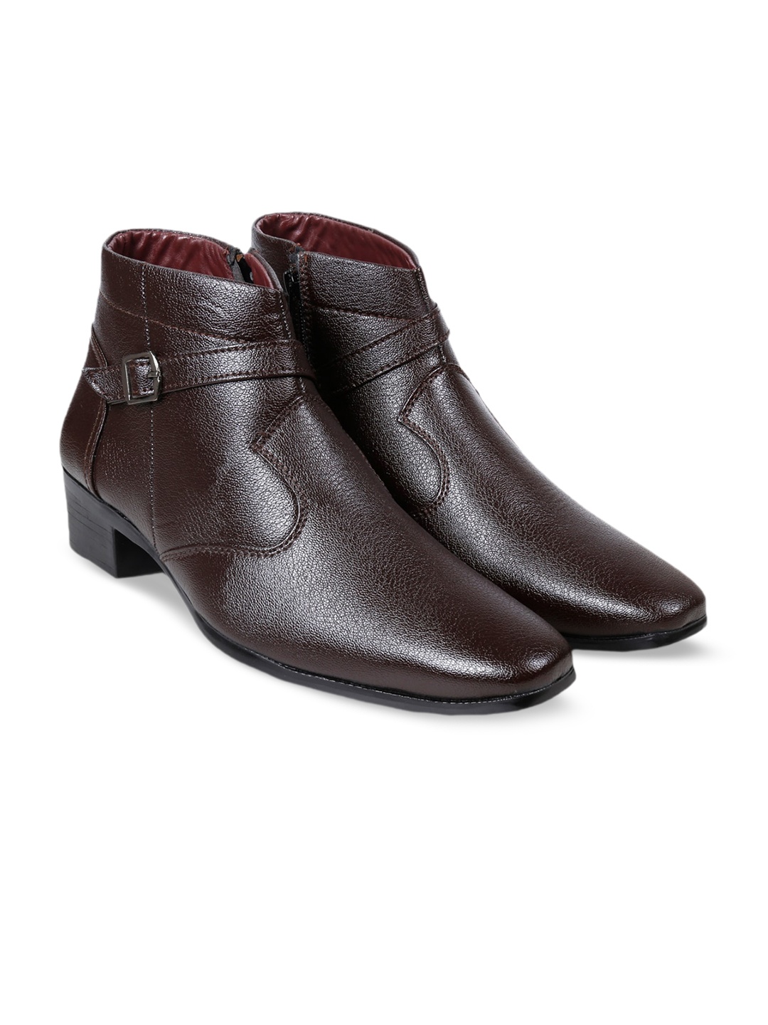 

Bxxy Men Textured Height Increasing Regular Boots, Brown