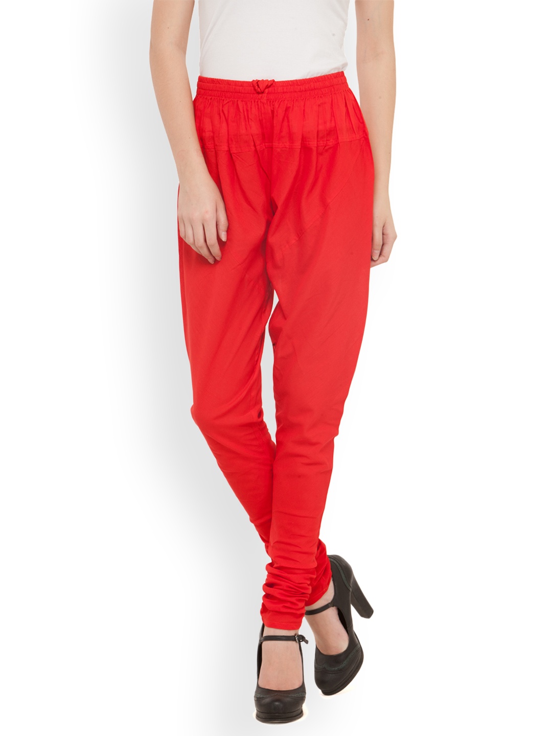 

Bitterlime Women Cotton Red Churidar