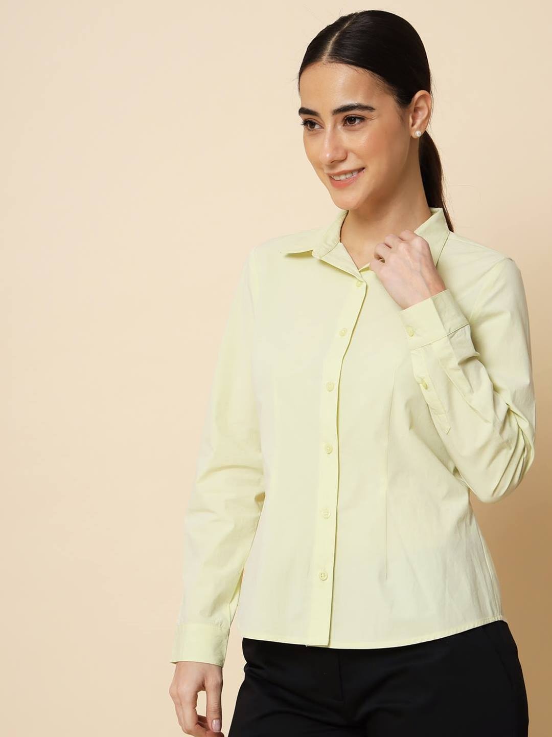 

Beatnik Slim Fit Cotton Casual Shirt, Yellow