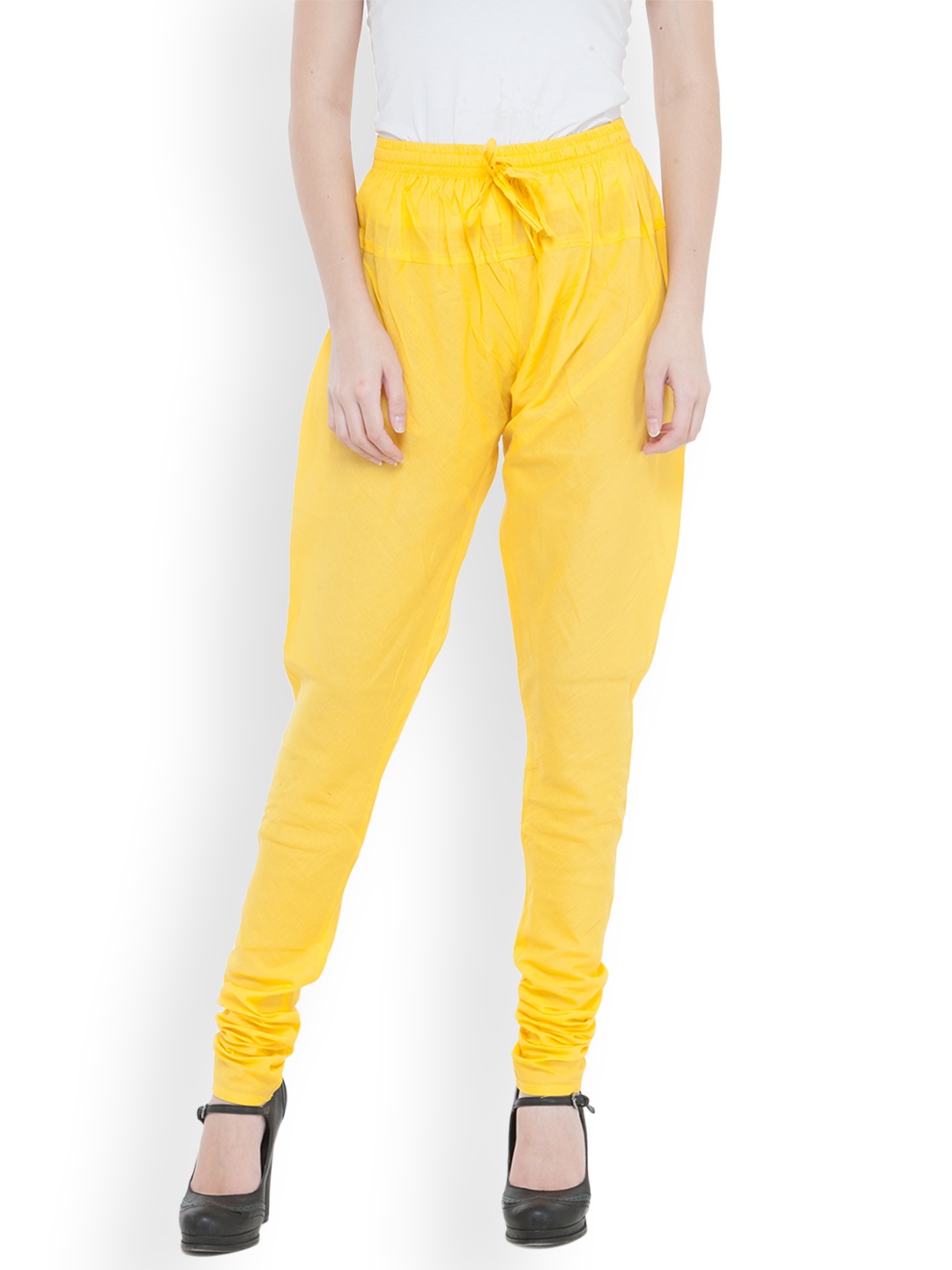 

Bitterlime Women Cotton Yellow Churidar