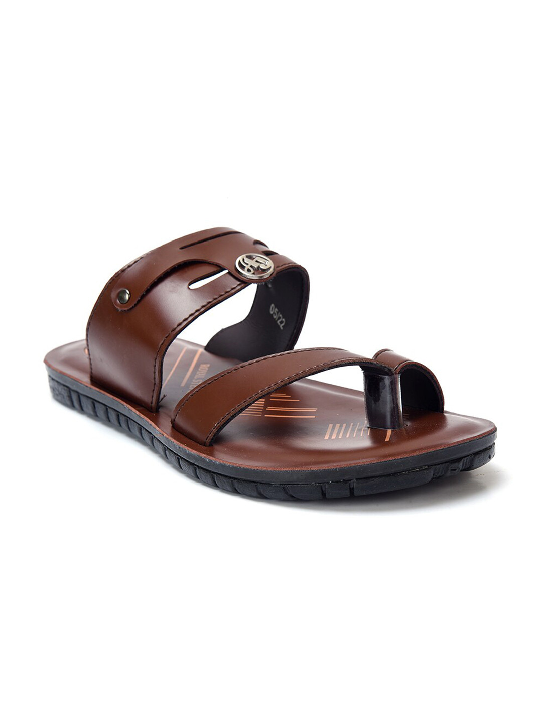 

Ajanta Men Textured Open Toe Comfort Sandals, Brown