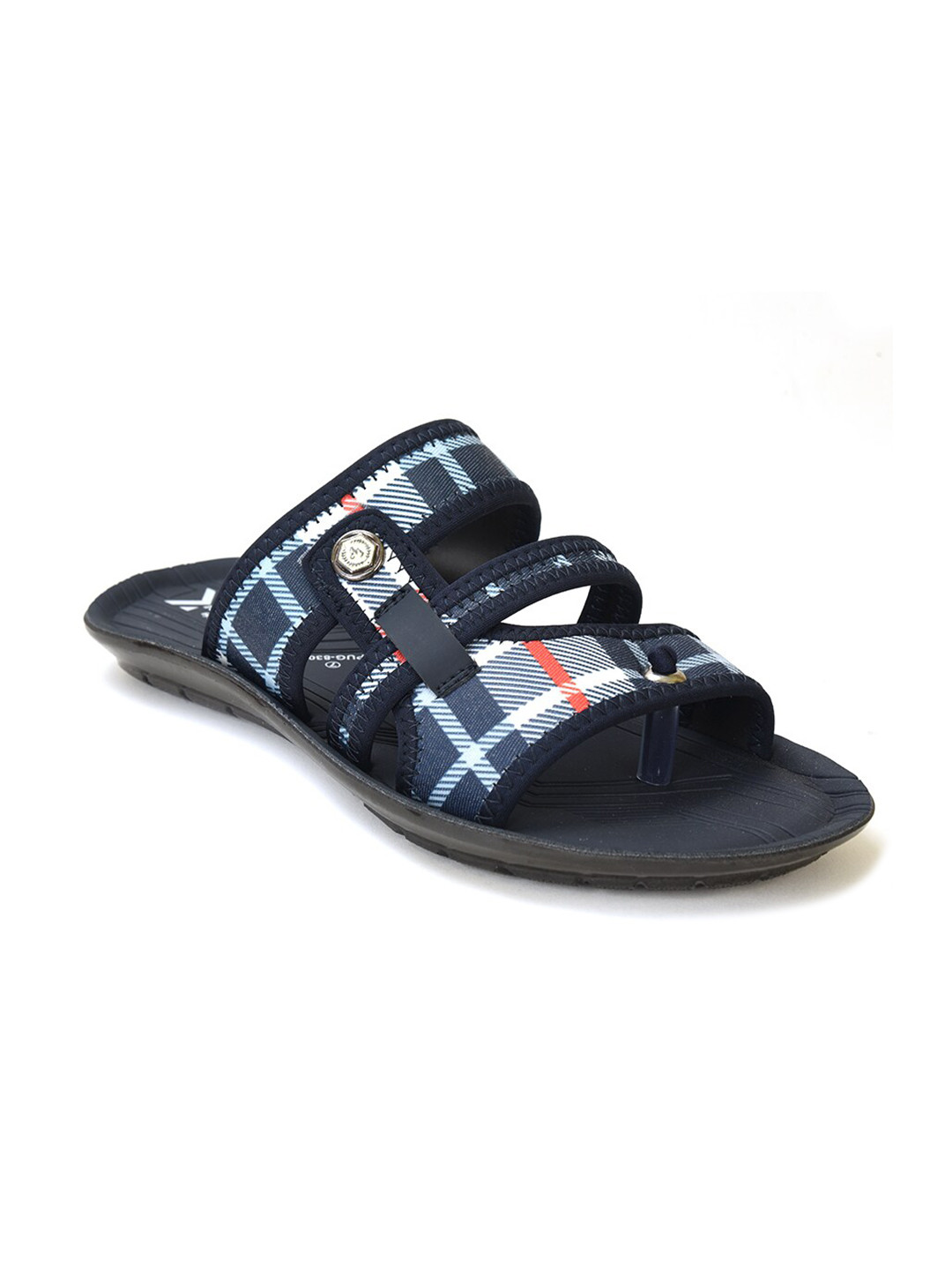 

Ajanta Men Printed Comfort Sandals, Navy blue