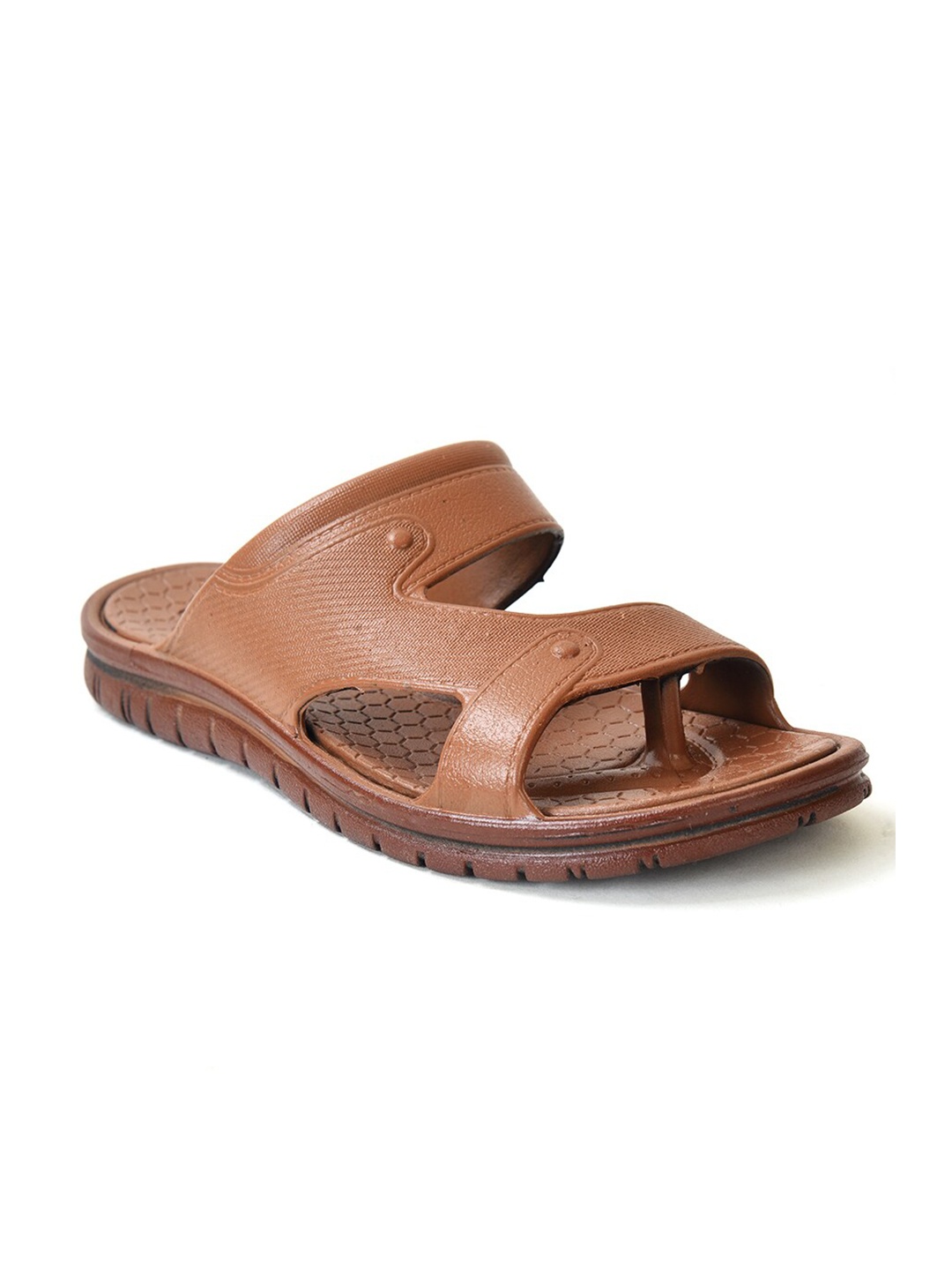 

Ajanta Men Textured Comfort Sandals, Tan