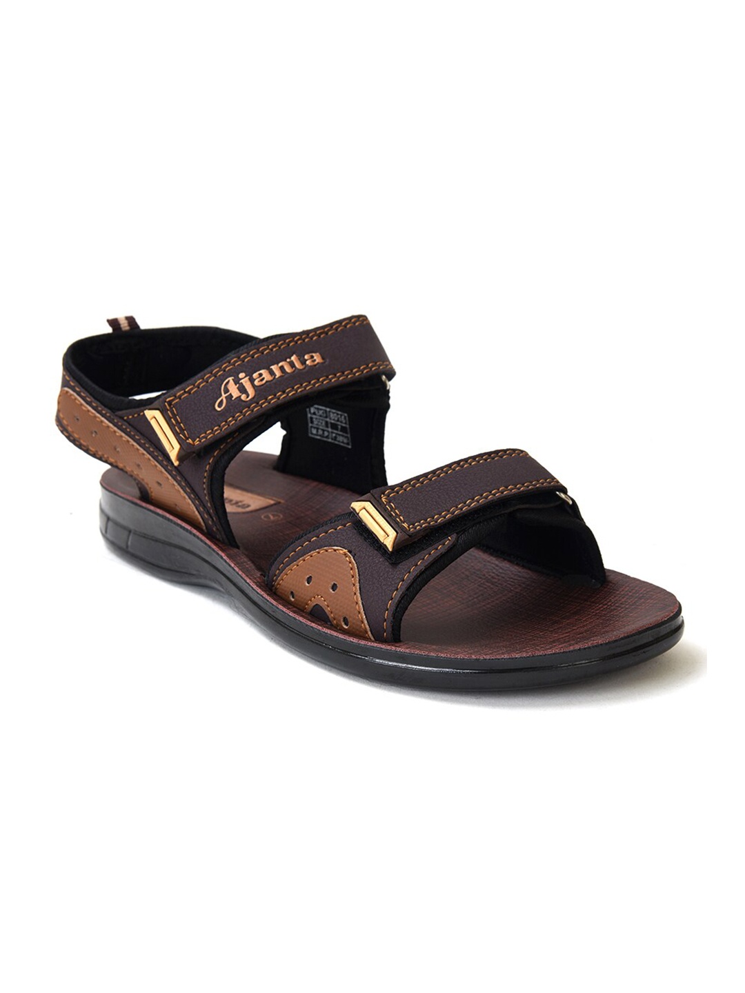 

Ajanta Men Textured Comfort Sandals, Brown