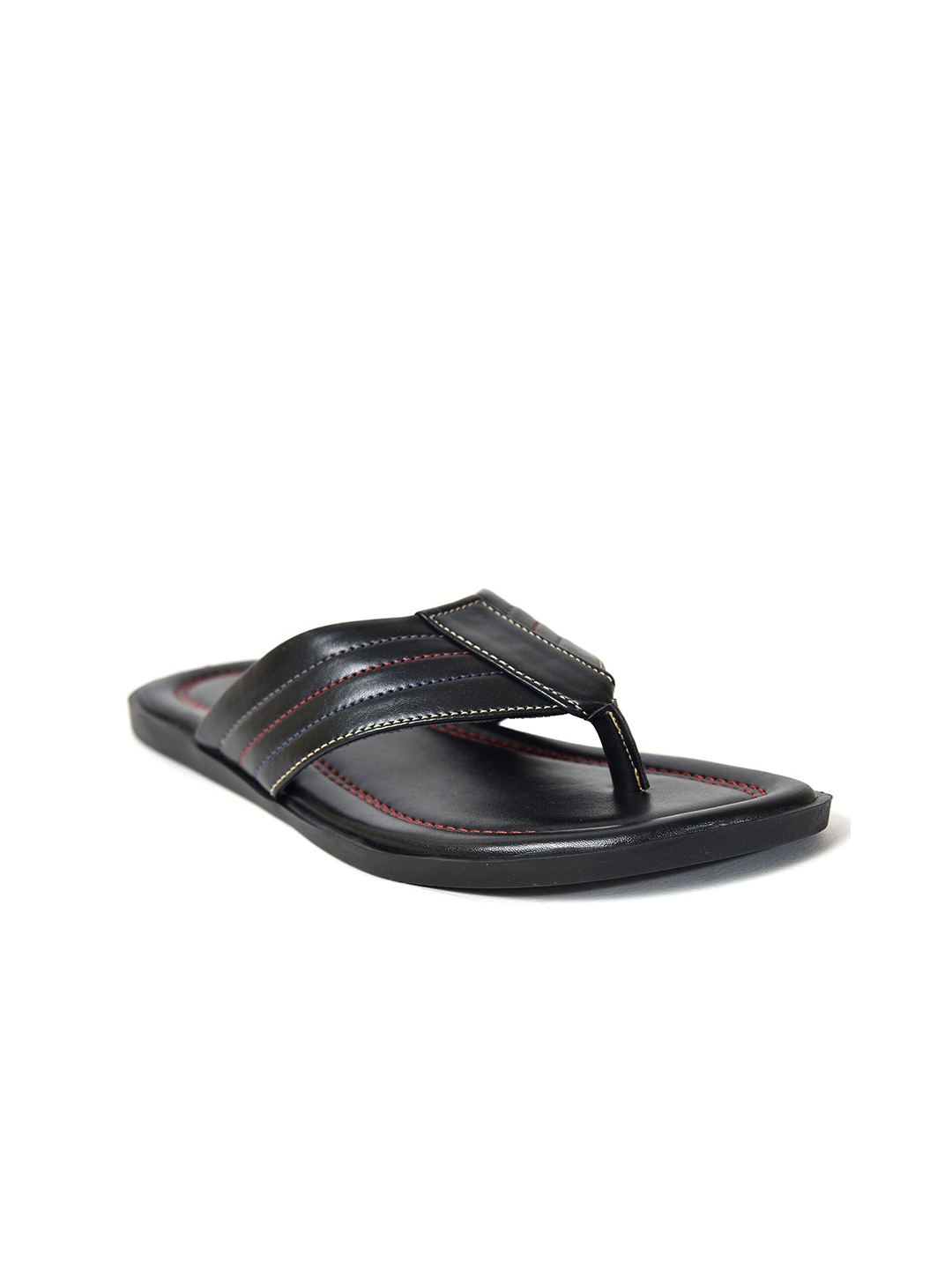 

Ajanta Men Textured Open Toe Comfort Sandals, Black