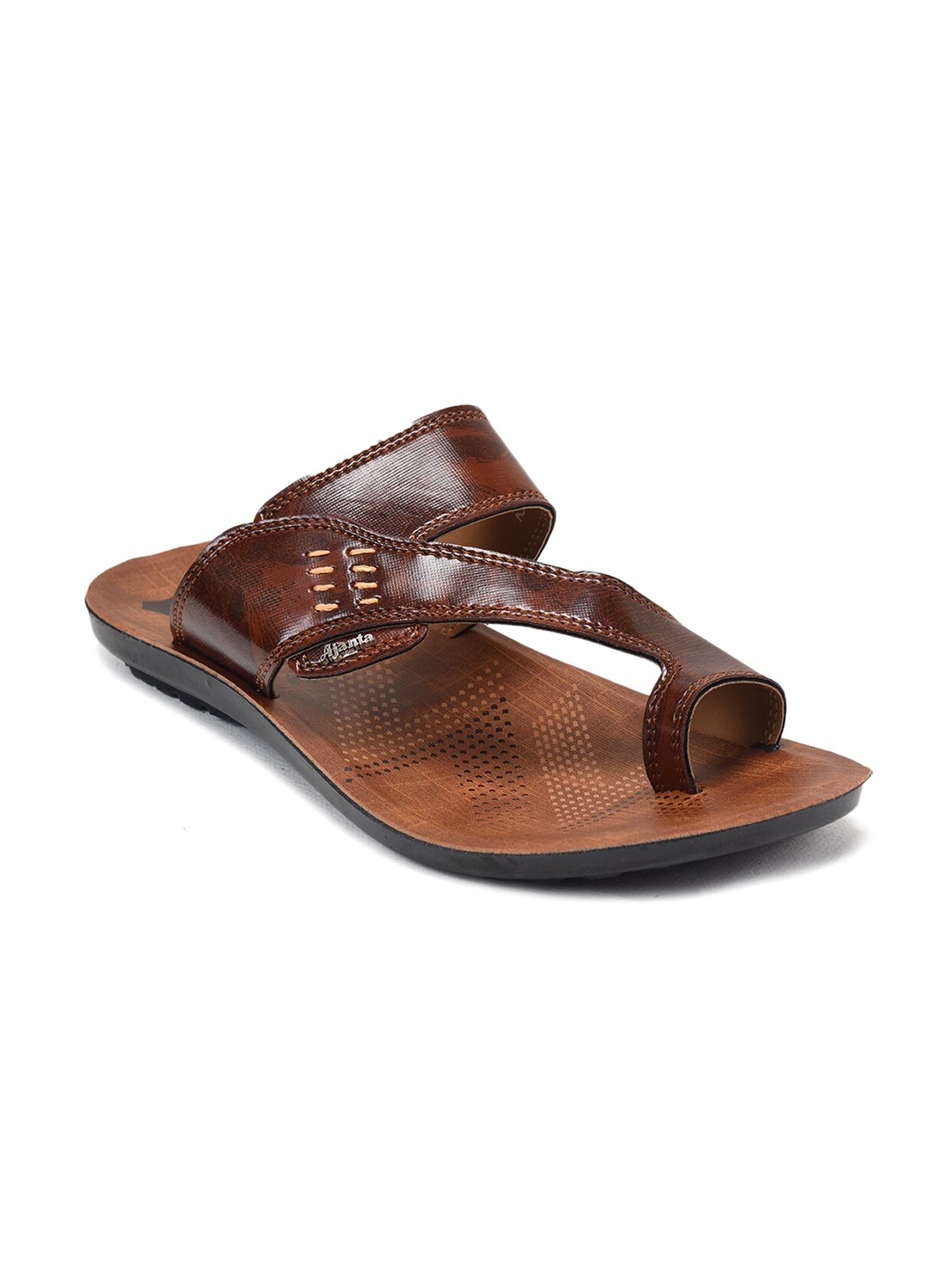 

Ajanta Men Open One Toe Comfort Sandals, Brown
