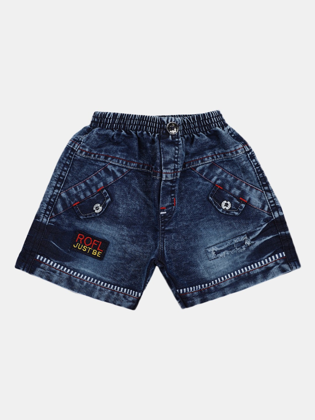 

V-Mart Boys Washed Denim Shorts, Blue