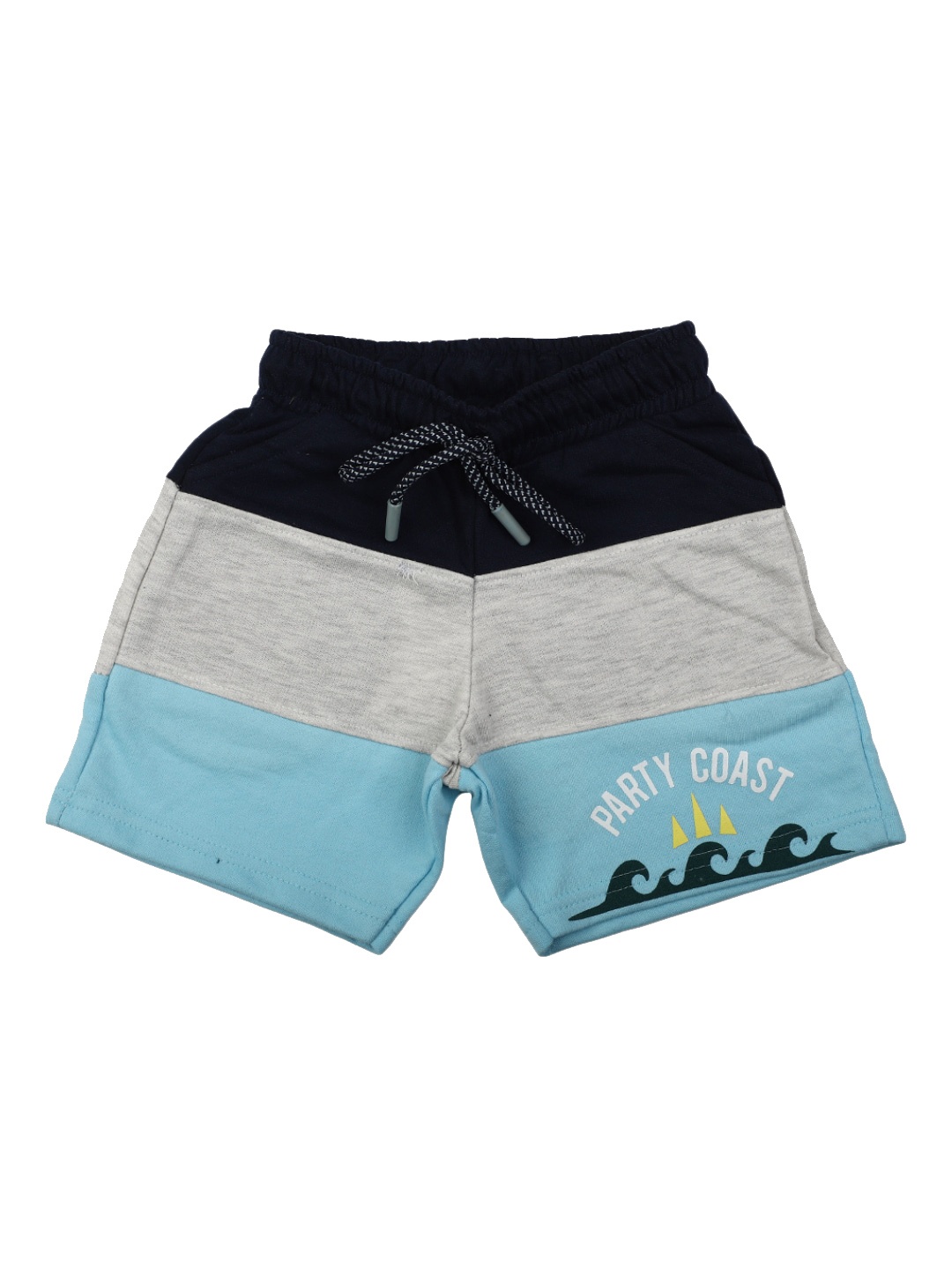 

V-Mart Boys Colourblocked Mid-Rise Cotton Shorts, Black