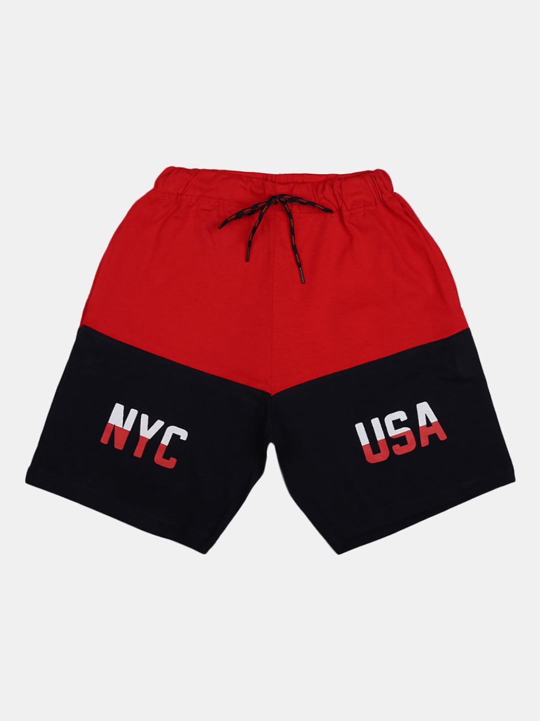 

V-Mart Boys Colourblocked Cotton Regular Shorts, Red