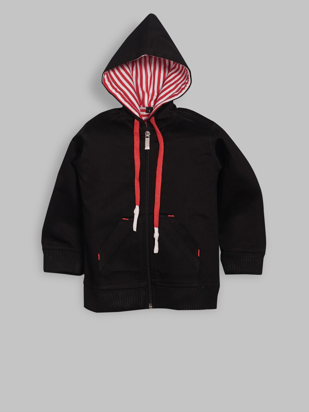 

RIKIDOOS Boys Hooded Cotton Sweatshirt, Black