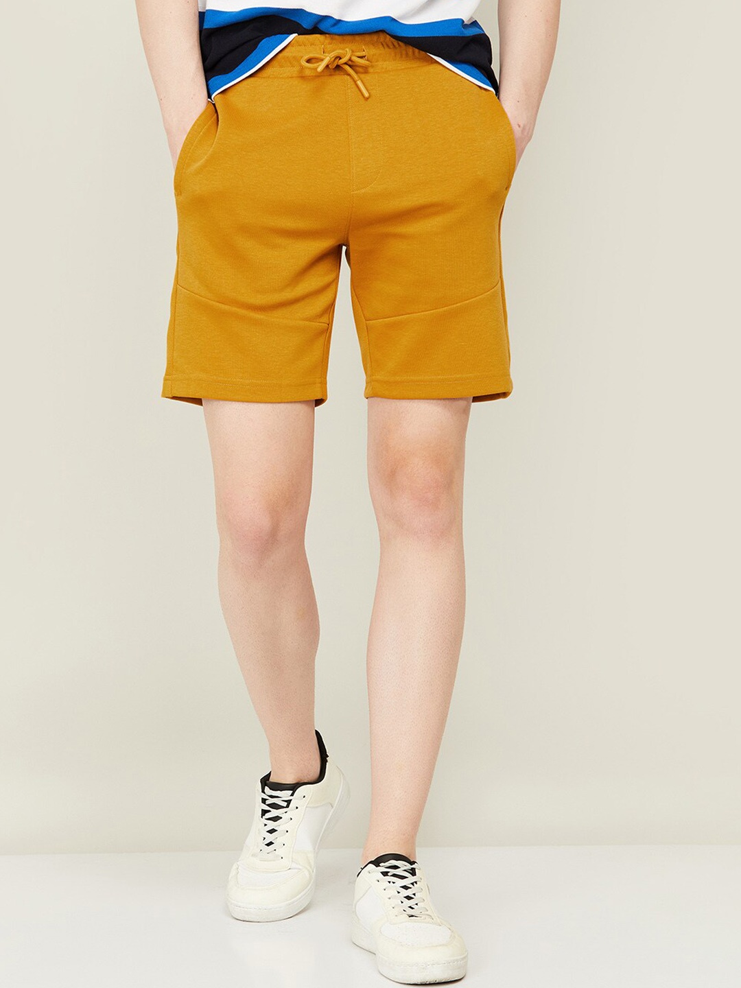 

Fame Forever by Lifestyle Mid-Rise Regular Fit Cotton Shorts, Mustard